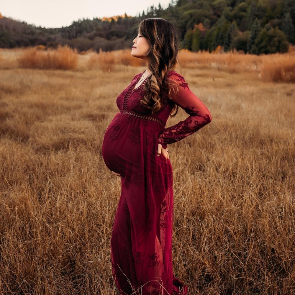 Burgundy/Maroon Bump friendly dress